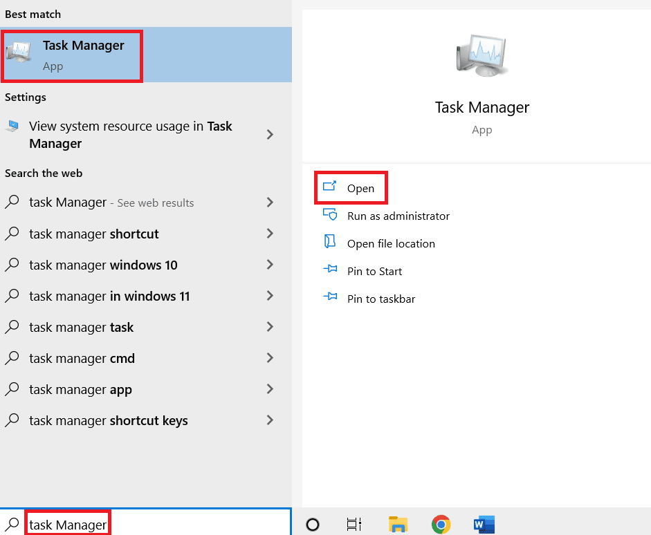 open task manager