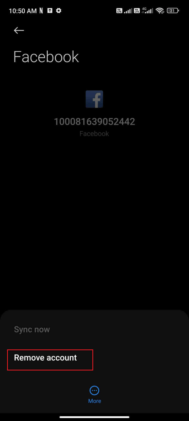 tap Remove account
