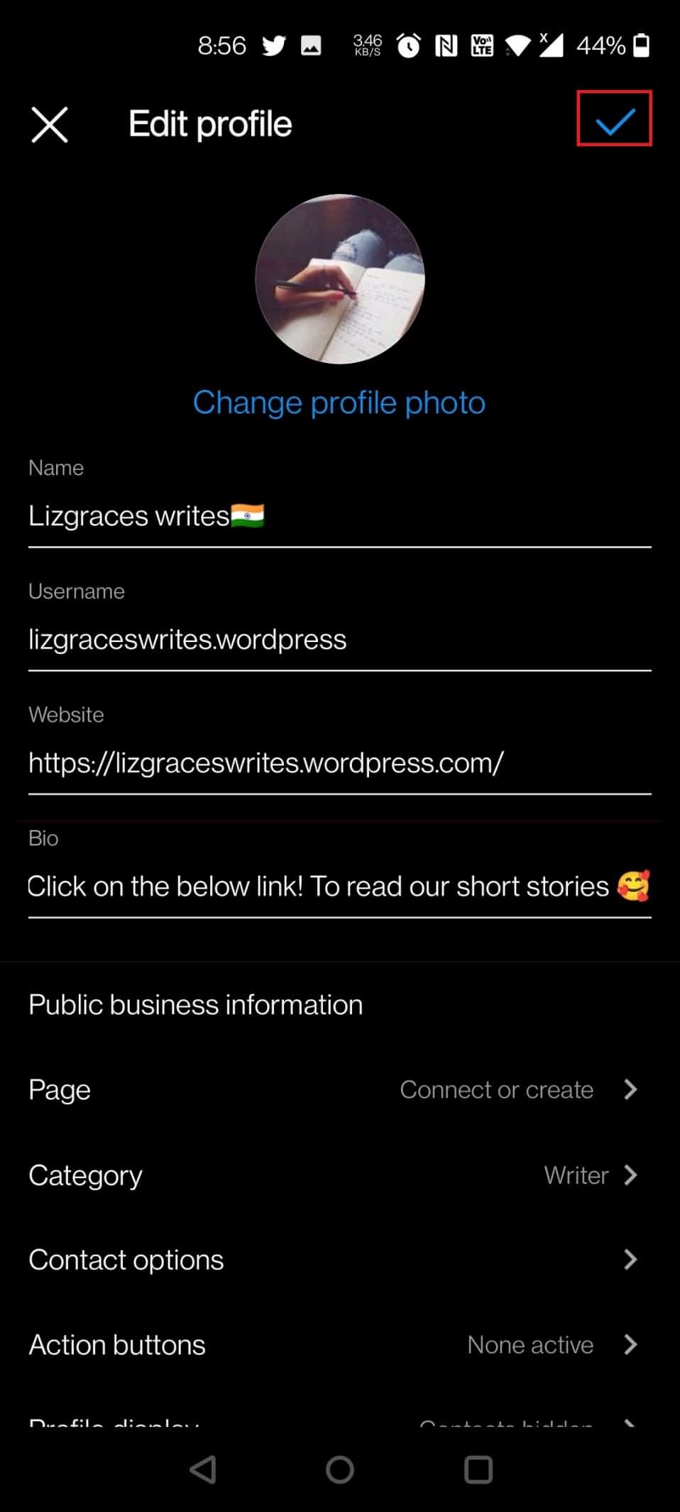 Tap on the Done or tick mark icon from the top right corner | | How to Find Old Bios on Instagram