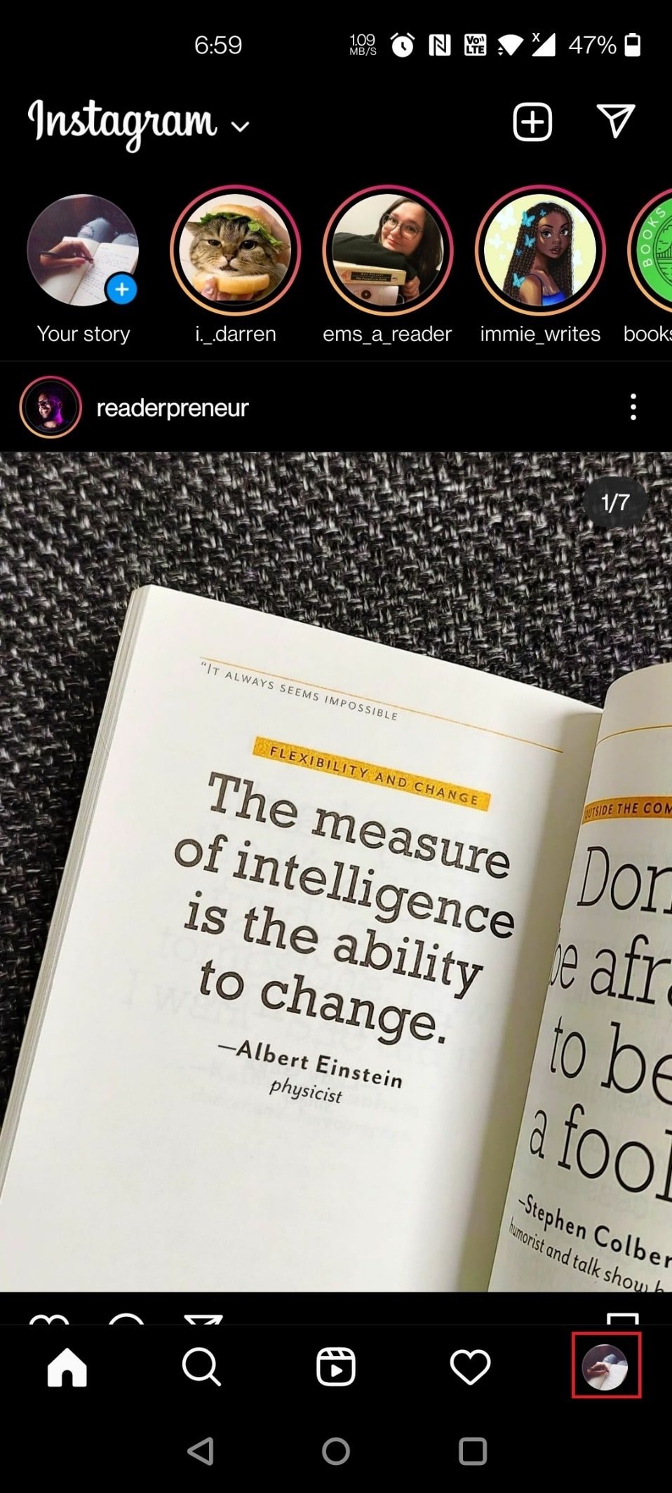 Tap on the profile at the bottom right corner | | How to Find Old Bios on Instagram