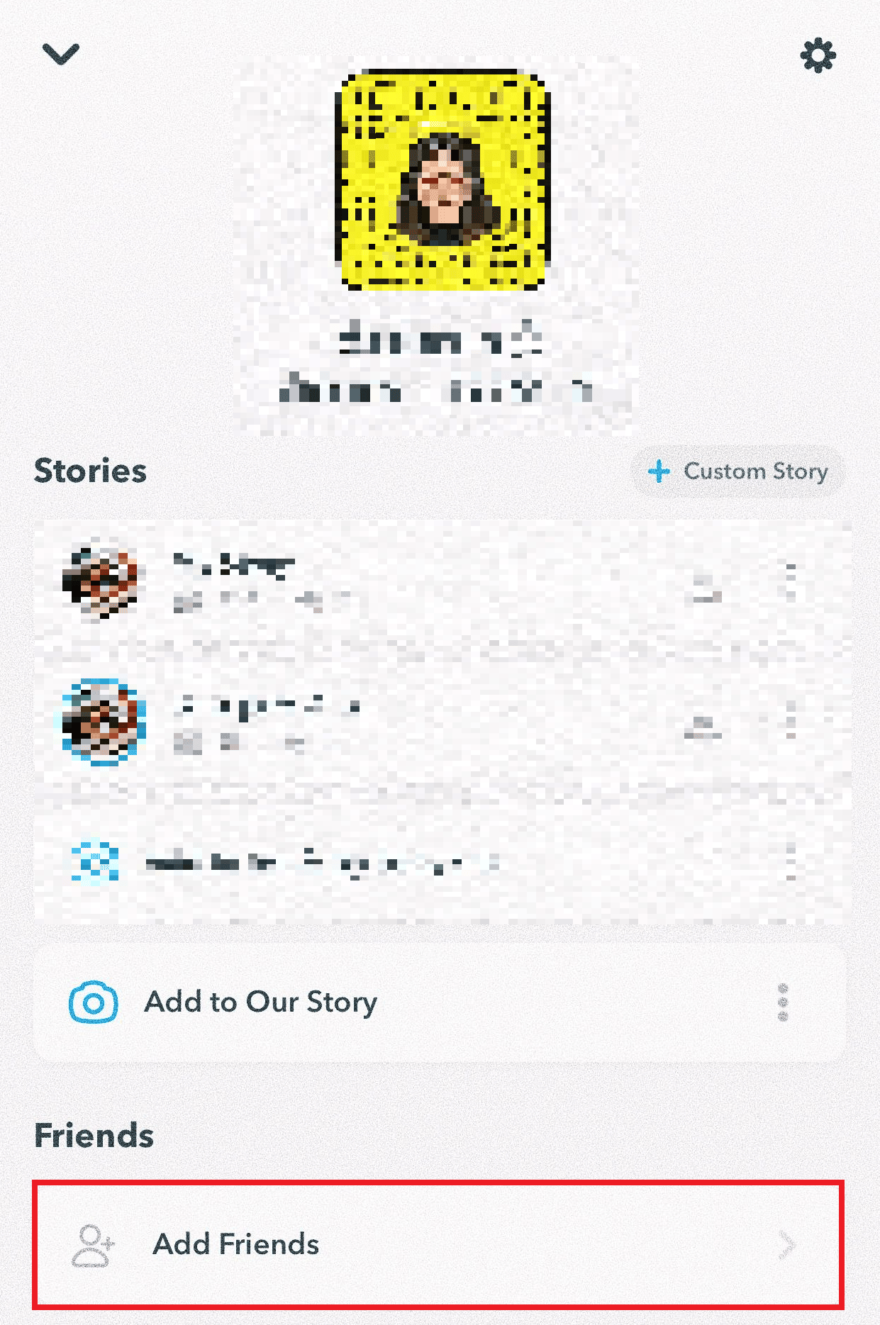 Tap on the Add Friends option