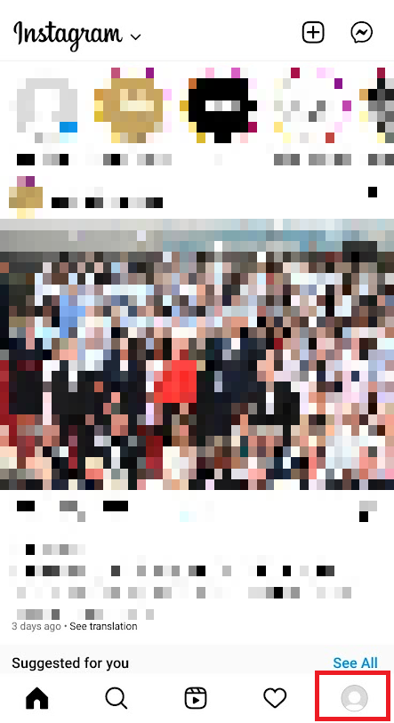 Tap on the Profile icon from the bottom right corner