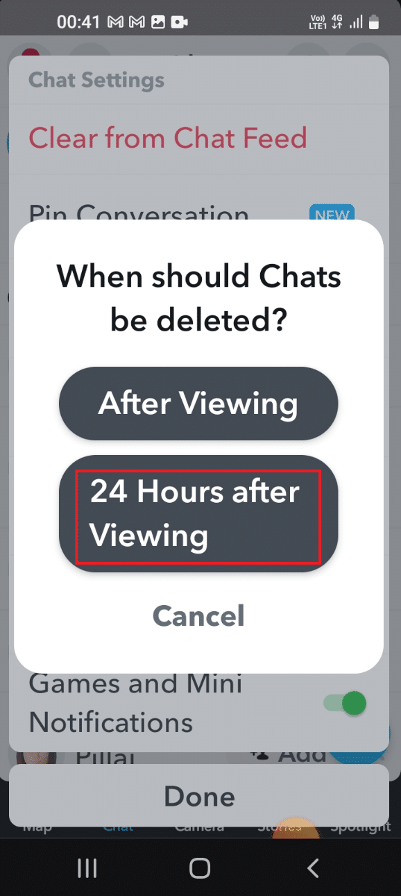 Select the 24 hours after Viewing option