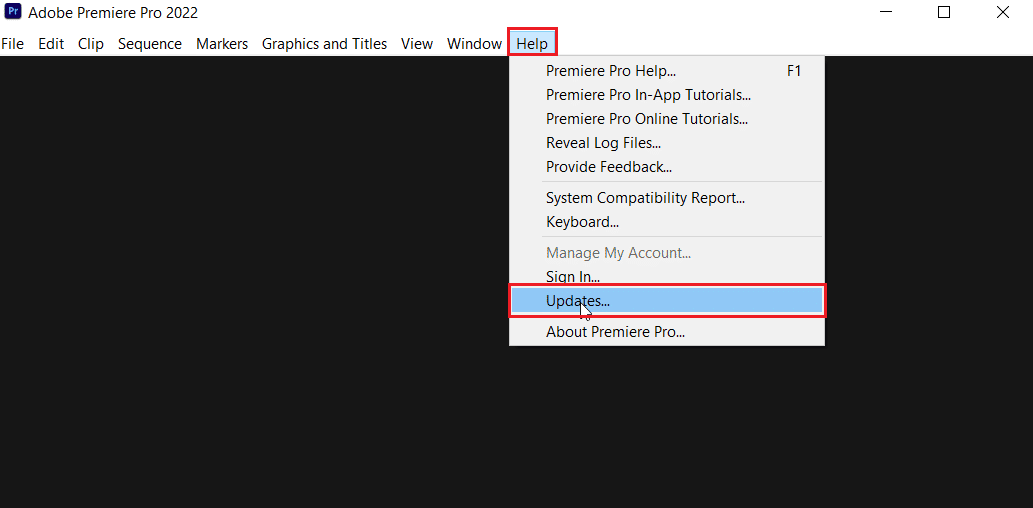 got to help and click updates