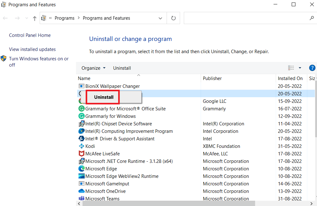 locate the Adobe Premiere Pro and right click on it and select Uninstall