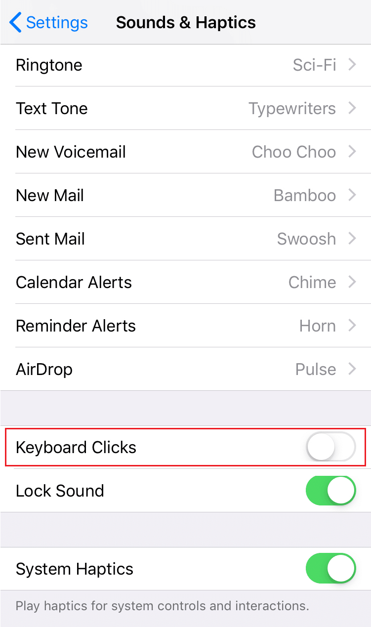 turn off the toggle for the Keyboard Clicks option | How Do I Turn Off the Dialpad Sound on My iPhone