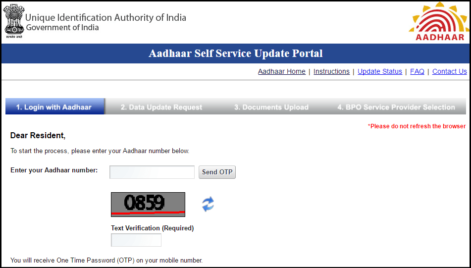 Aadhaar Card Name Correction Process Online