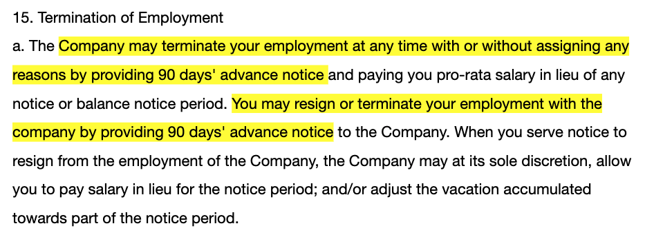 Cognizant notice period 2022