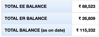 ee balance in pf