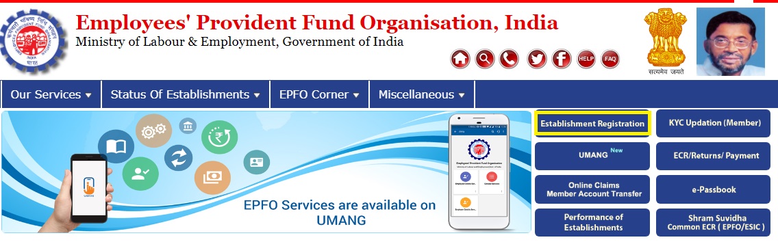 EPF online registration for new company