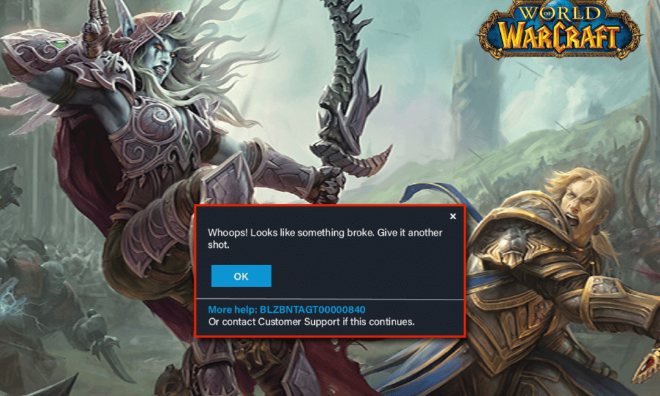 Fix Can't Update World of Warcraft BLZBNTAGT00000840 Error
