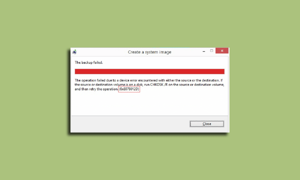 Fix Error Code 0x8078012D in Windows 10