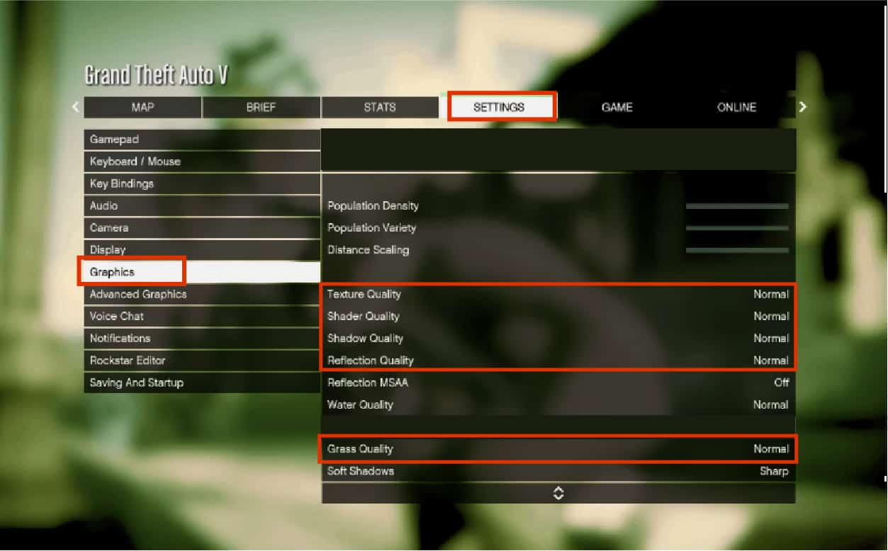 set gta 5 graphics quality to normal