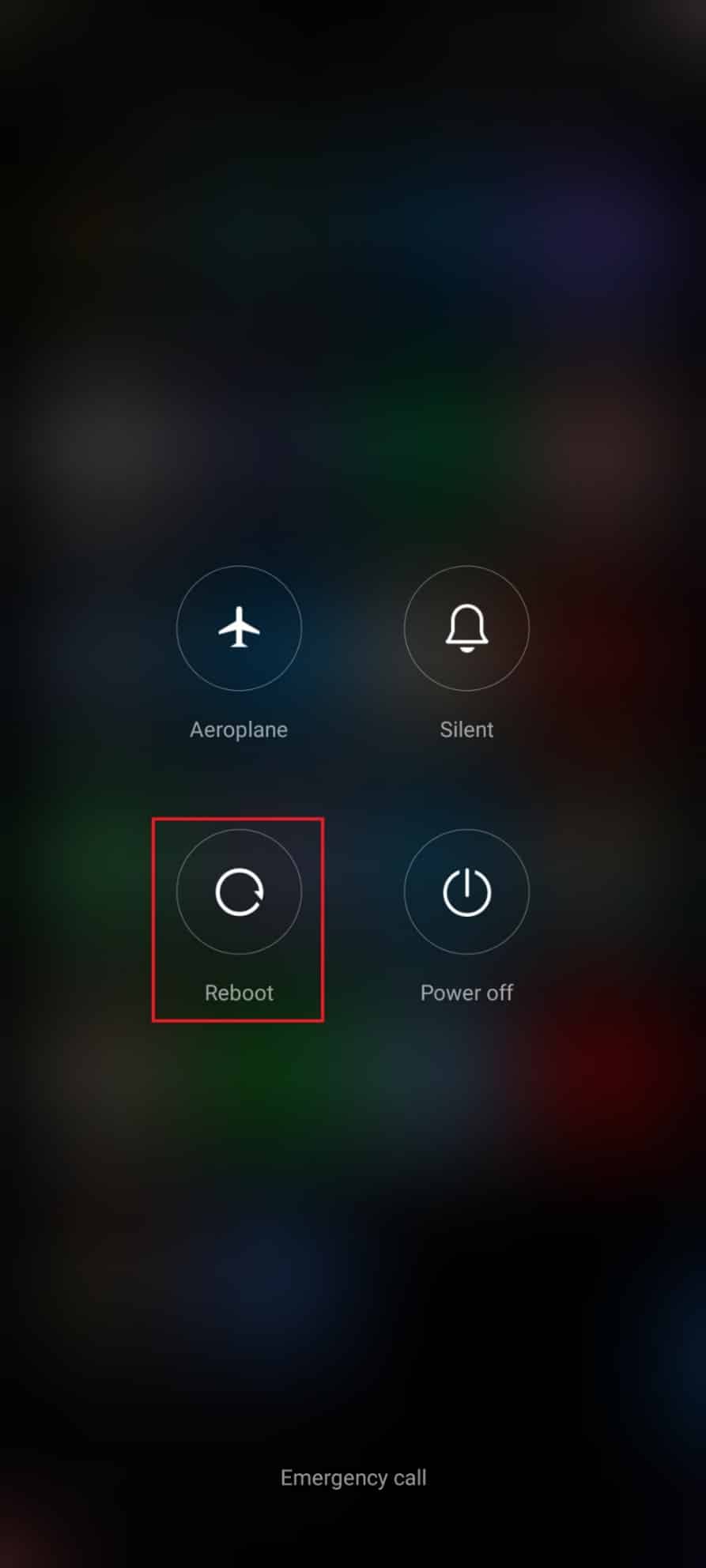 tap the Reboot option