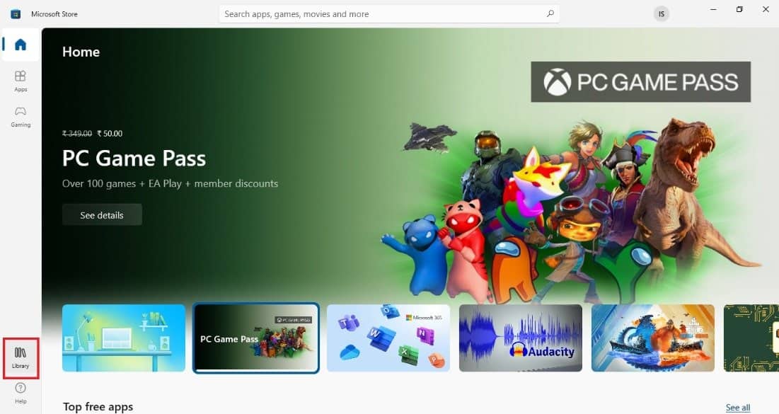 Click on Library