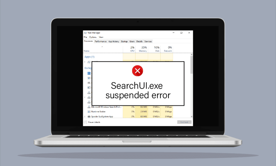 Fix SearchUI.exe Suspended Error on Windows 10