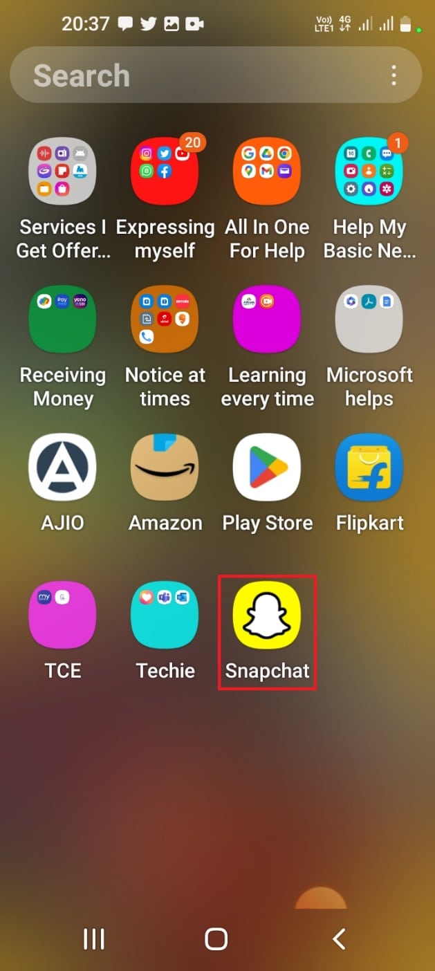 Open the Snapchat app. Fix Snapchat Message Disappeared Issue