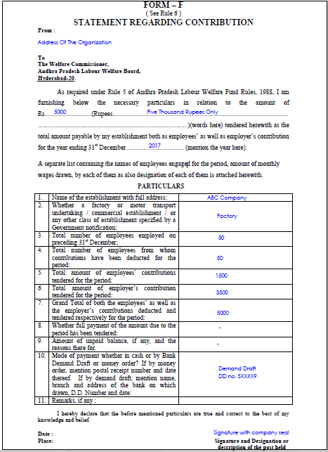 Pay Labour Welfare Fund Andhra pradesh