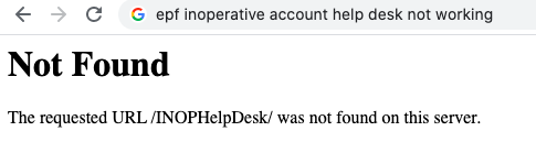 epf inoperative account help desk not working