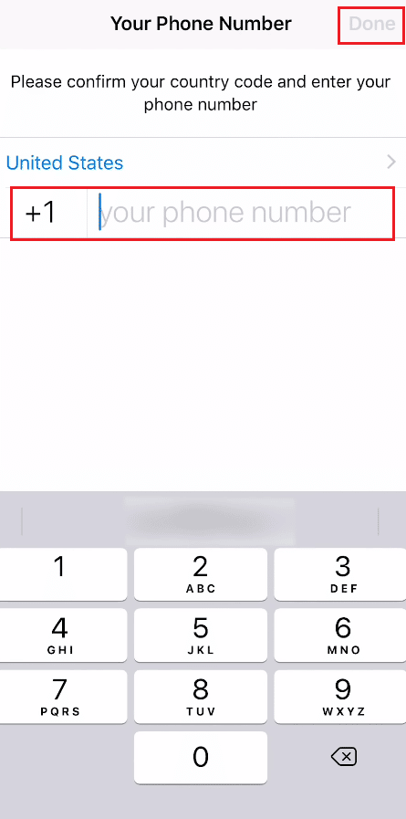 Enter your old phone number with the area code and tap on Done | use WhatsApp with deactivated number