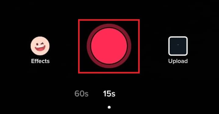 Tap on the red circle to record your video