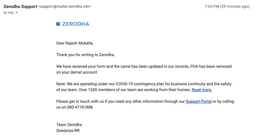 how to cancel poa in zerodha