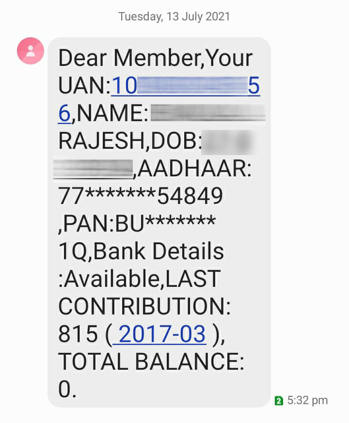 old pf account number balance check by missed call option,