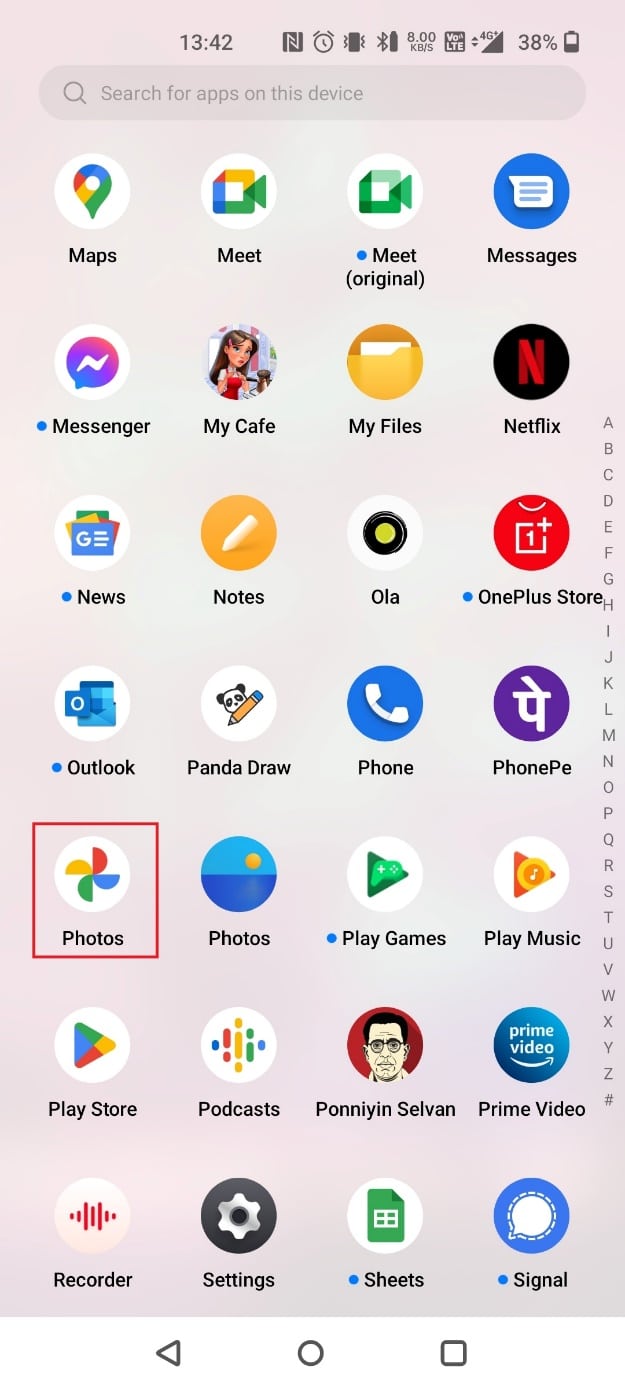 Open the Photos app on your device