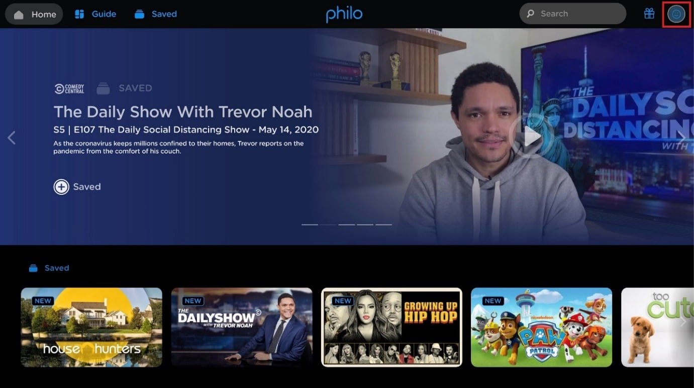 click on smiley face icon in upper right corner