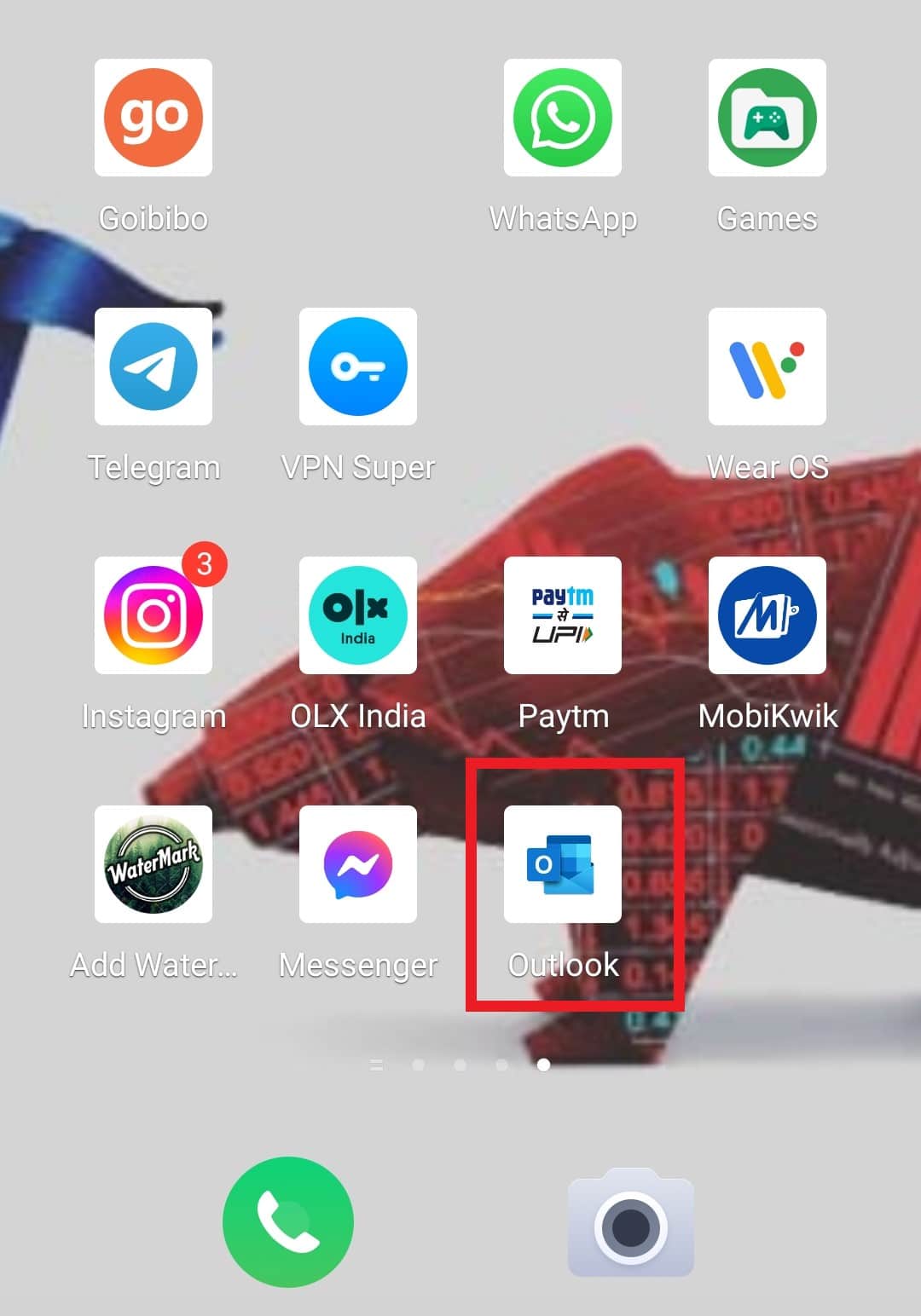 Open the Outlook app on your Android mobile