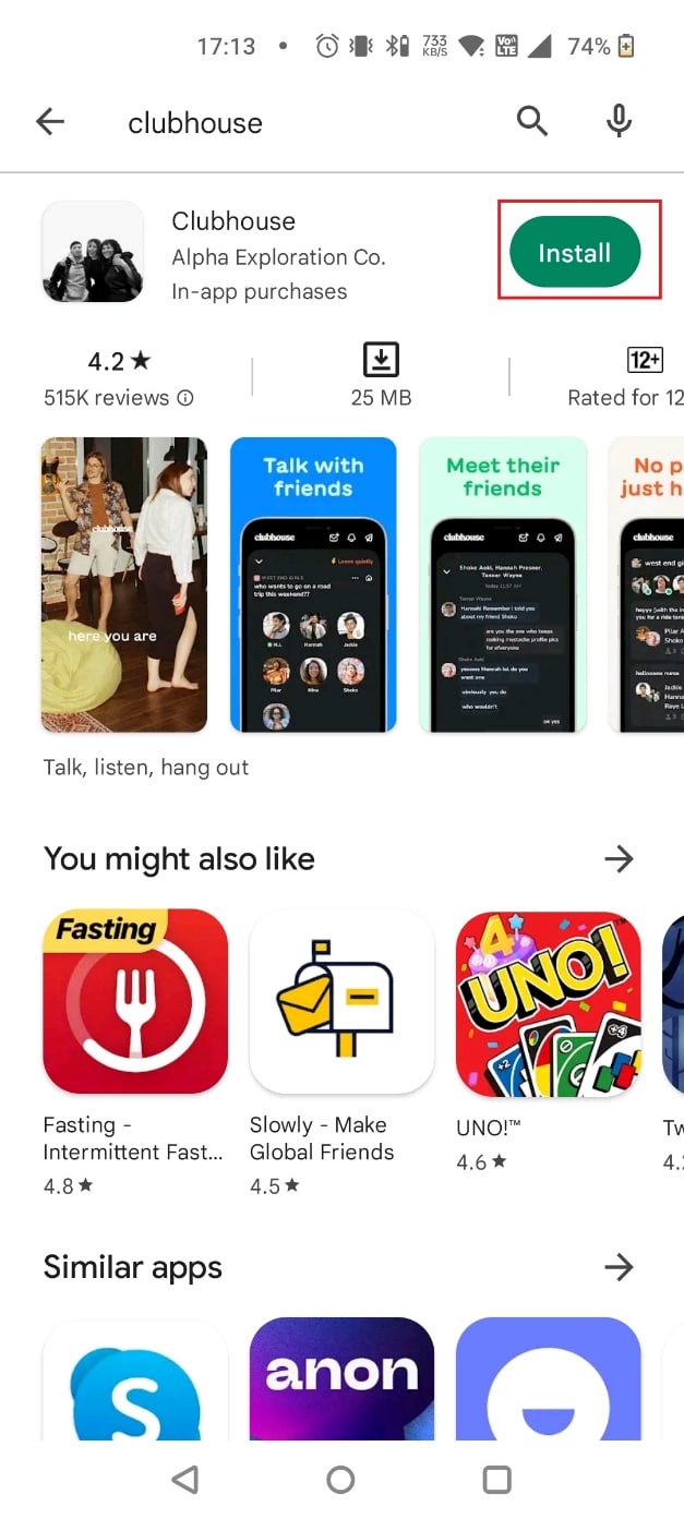 Download the Clubhouse app