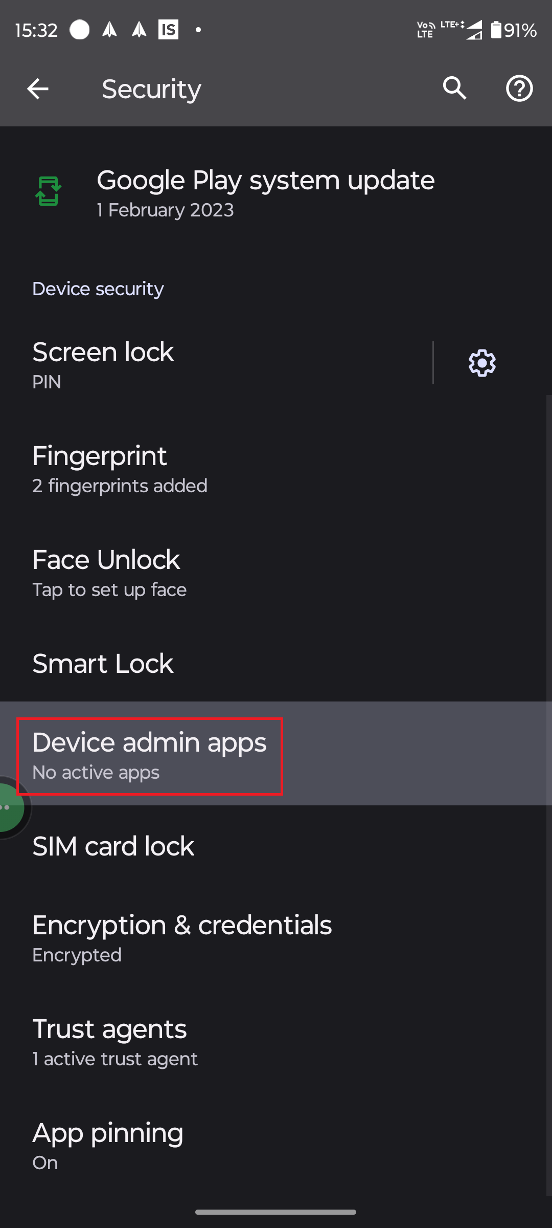 navigate to Device administration or Device Admin apps