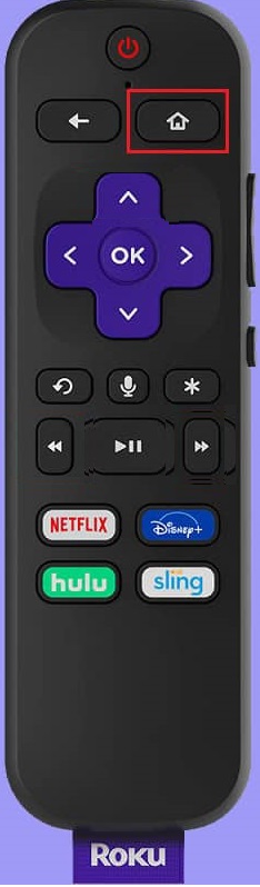 press home button on roku remote