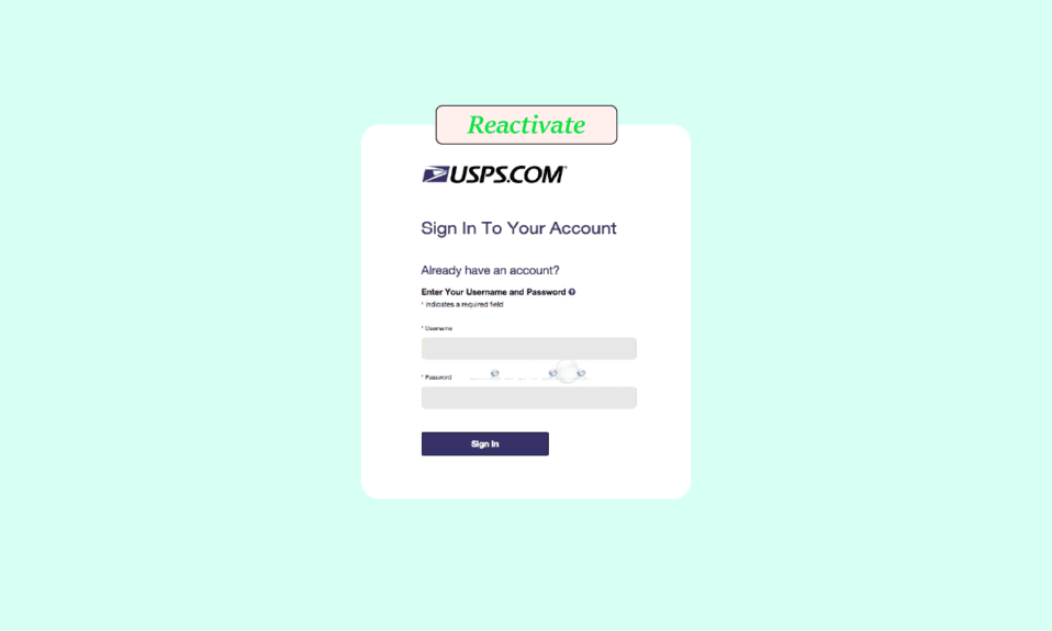 How to Reactivate USPS.com Account
