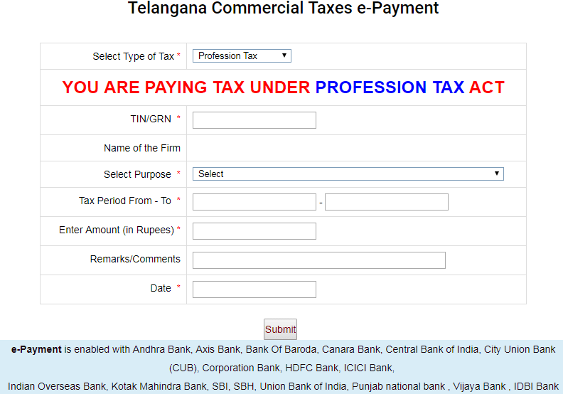 Professional Tax Slab In Telangana