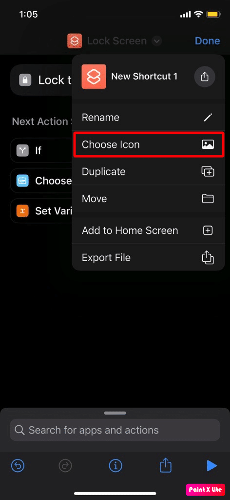 tap on choose icon | How to Use New Lock Screen Shortcut in iOS 16.4