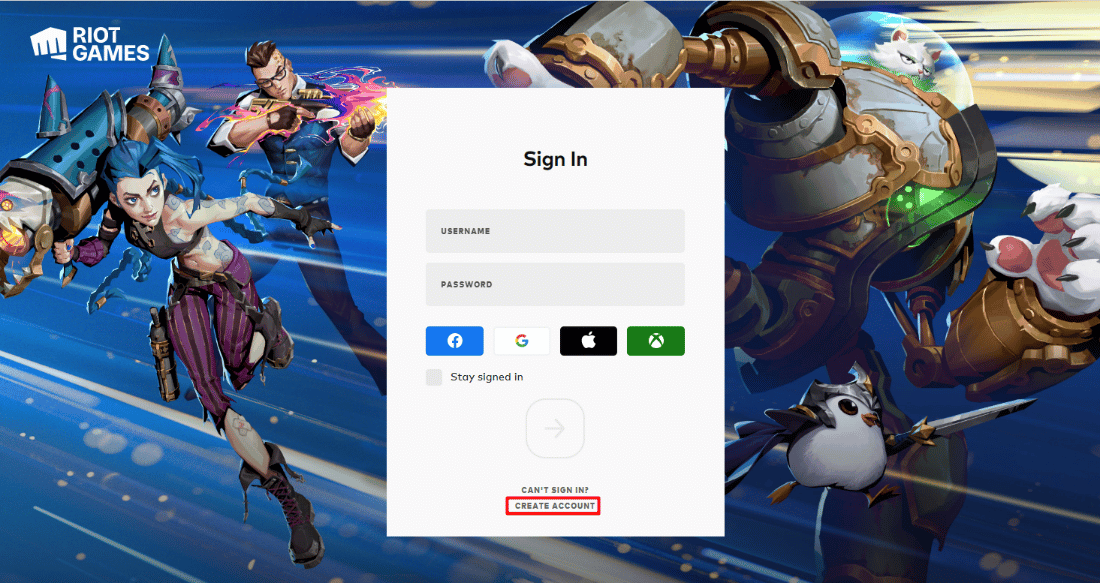click on CREATE ACCOUNT. How to Change League of Legends Server Regions