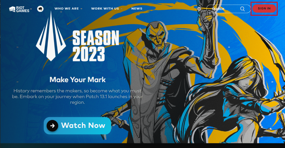 Click on Sign In. How to Change League of Legends Server Regions