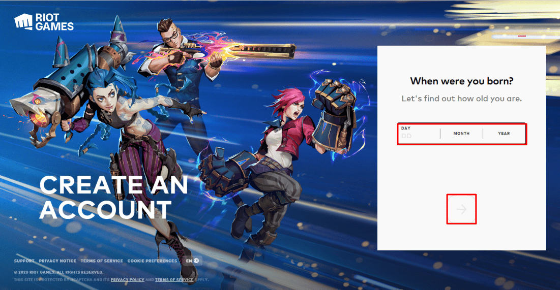 enter DAY MONTH and YEAR and click on the arrow icon