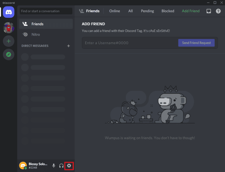 Click on the Settings gear icon 