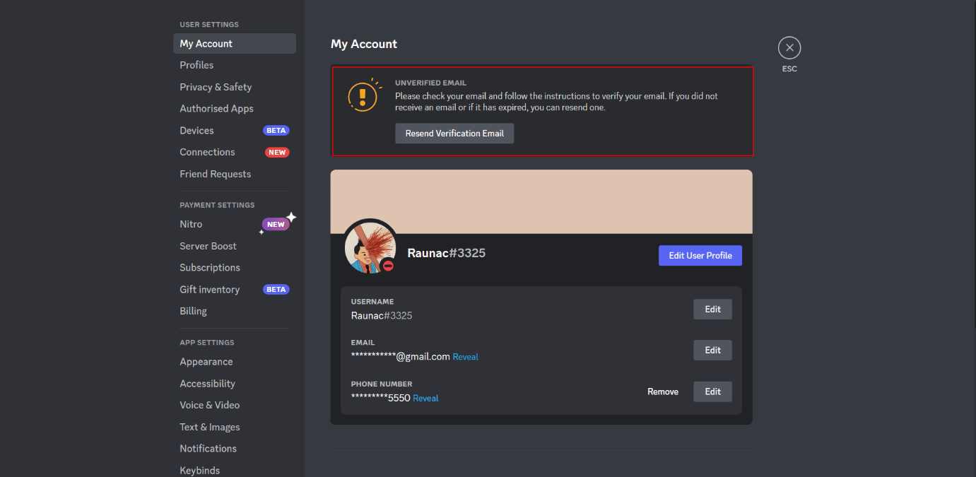 Resend verification email 