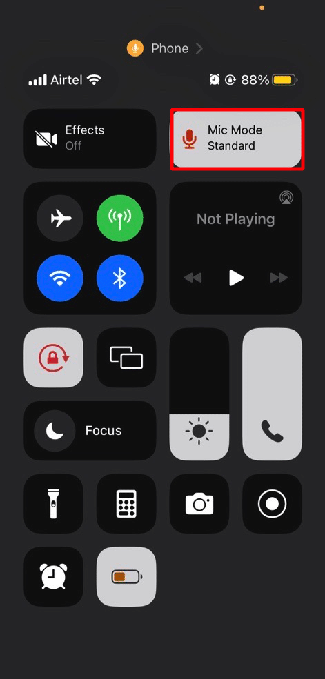 tap on mic mode option