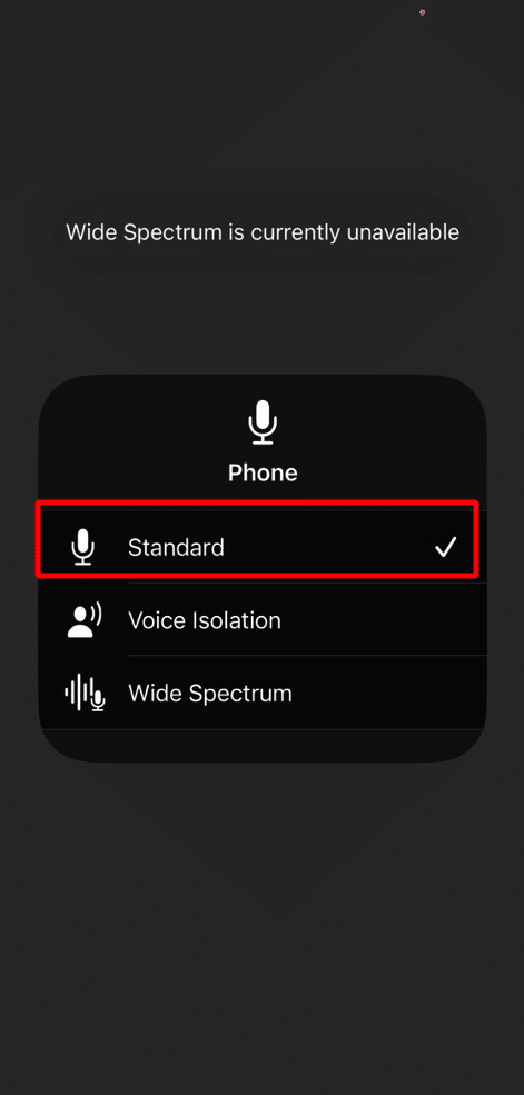choose standard option