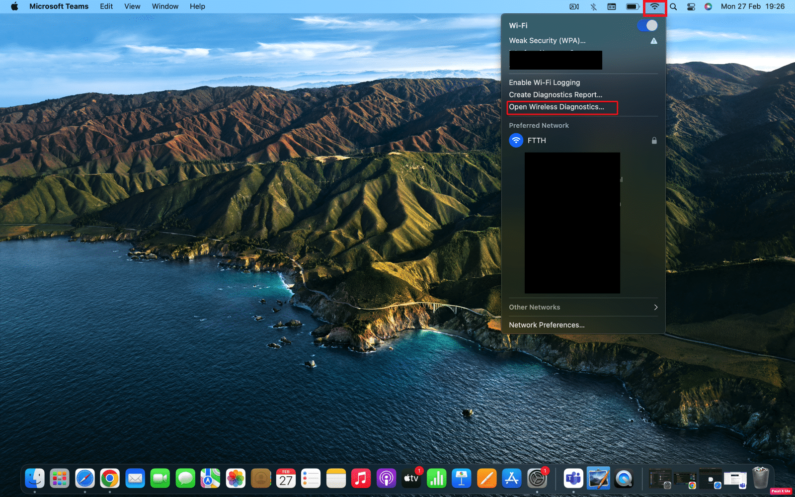 click on the Open Wireless Diagnostics... option | Ways to Make Your Mac Start Up Faster