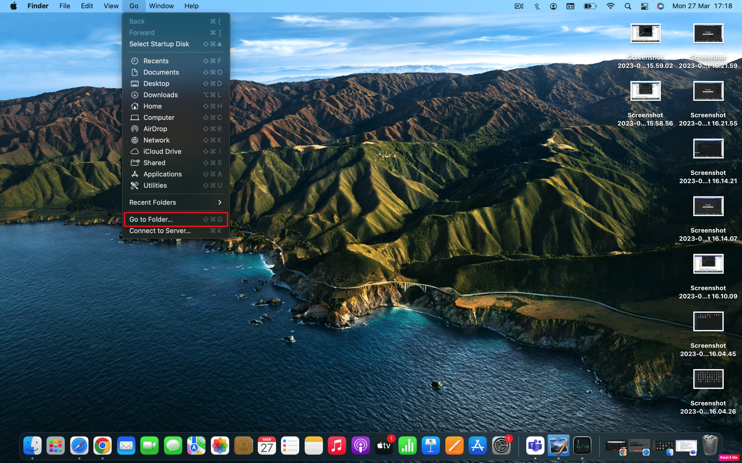 select go to folders option