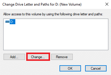 click on Change