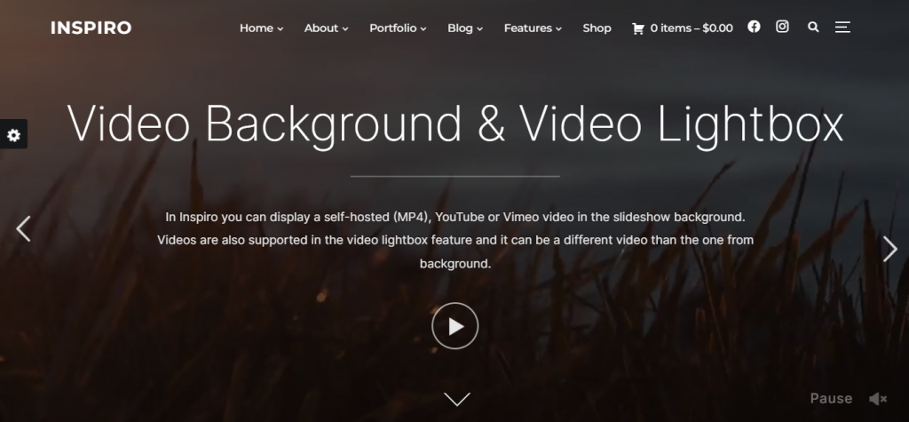 Inspiro WordPress photography theme