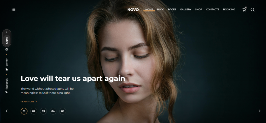 Novo WordPress photography theme