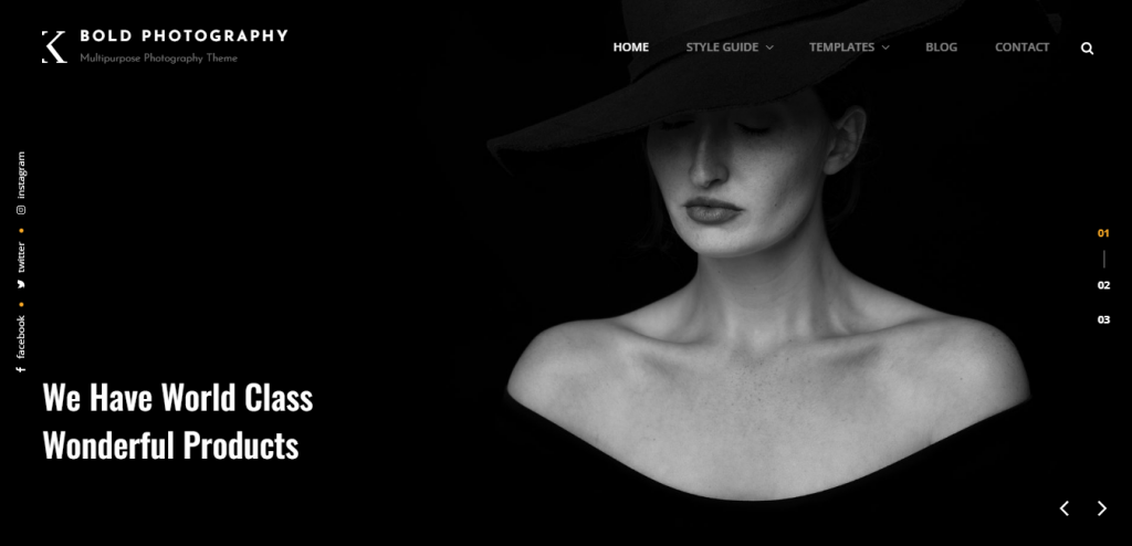 Bold Photography WordPress photography theme