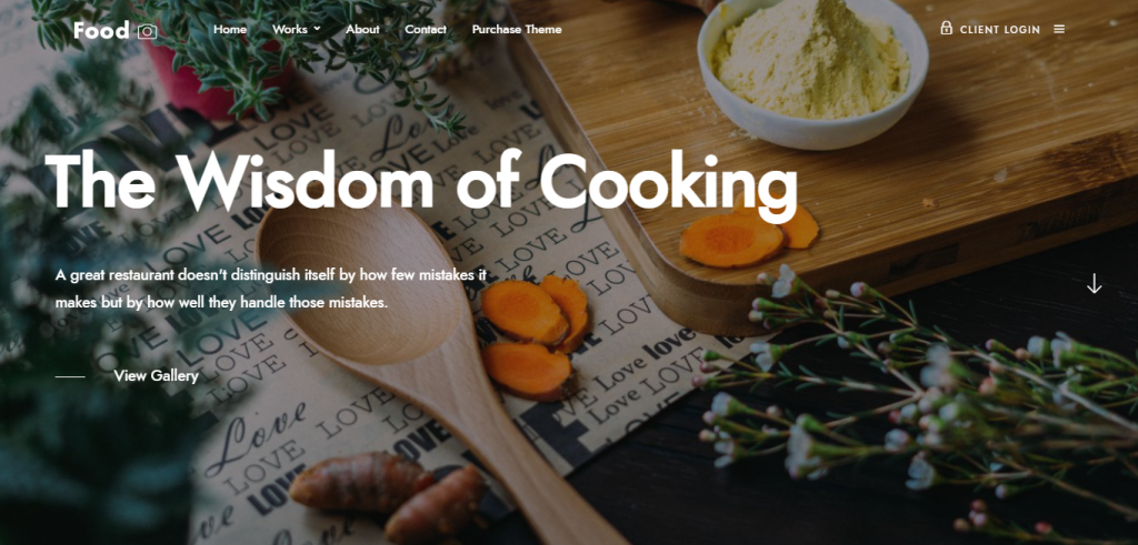Framed WordPress photography theme